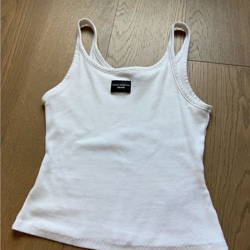 SKIMS Classic White Tank Top